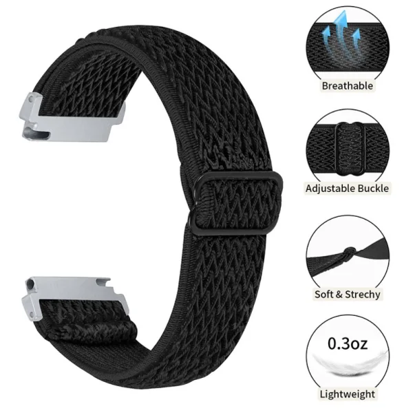 Универсална каишка Elastic за Samsung Galaxy Watch 46mm, Watch3 45mm, Черен 2