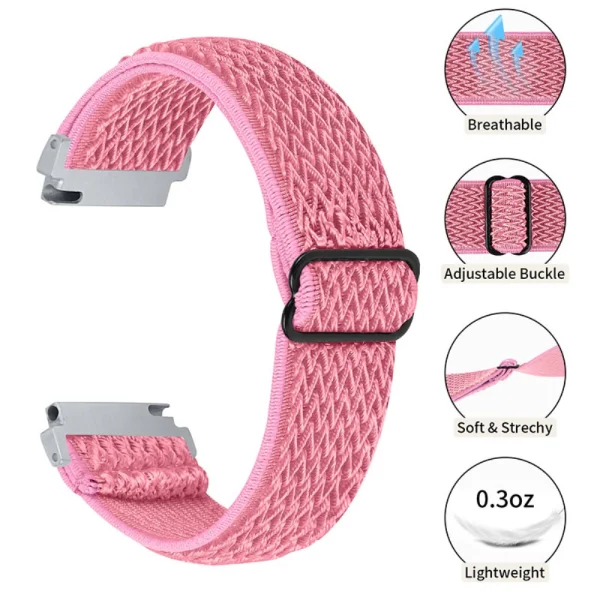 Universal Elastic strap for Samsung Galaxy Watch 46mm, Watch3 45mm, Pink 3