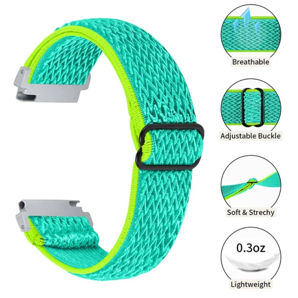 Universal Elastic Strap for Samsung Galaxy Watch 46mm, Watch3 45mm, Yellow-Green 2