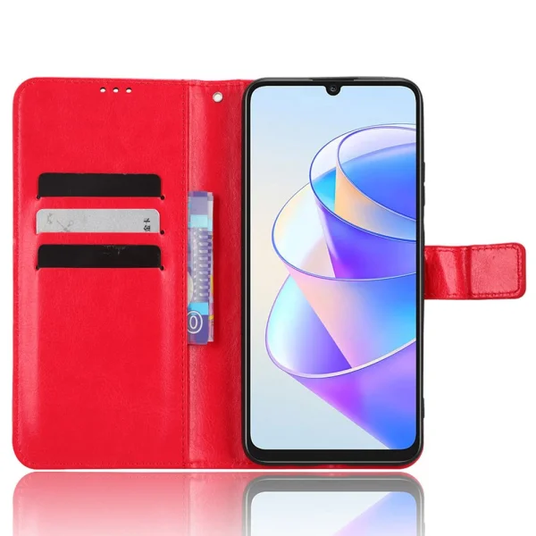Калъф тефтер Crazy Horse за Huawei Honor X7a, Червен 2