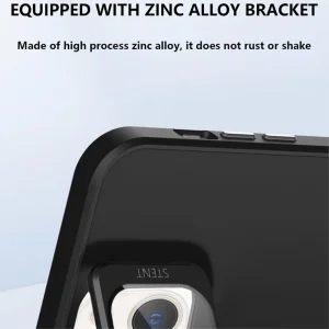 Shockproof Kickstand case for iPhone 15, Lens Frame, Black 3