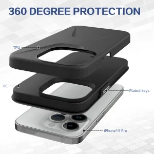 Shockproof Case for iPhone 15 Pro, Black 4