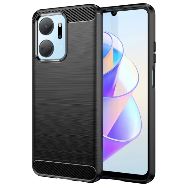 Silicone Case Carbon for Huawei Honor X7a 5G, Black 1