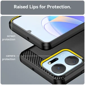 Silicone Case Carbon for Huawei Honor X7a 5G, Black 4