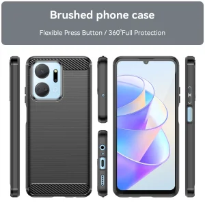Silicone Case Carbon for Huawei Honor X7a 5G, Black 3