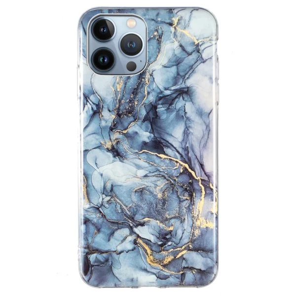 Silicone Case Marble Pattern IMD for iPhone 15 Pro, Grey Marble 1