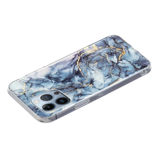 Silicone Case Marble Pattern IMD for iPhone 15 Pro, Grey Marble 4