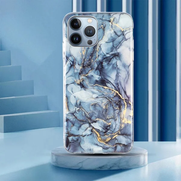 Silicone Case Marble Pattern IMD for iPhone 15 Pro, Grey Marble 6