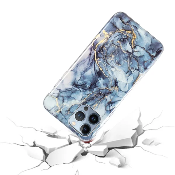 Silicone Case Marble Pattern IMD for iPhone 15 Pro, Grey Marble 3