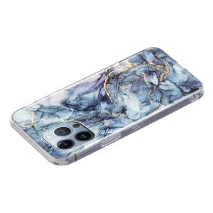 Silicone Case Marble Pattern IMD for iPhone 15 Pro, Grey Marble 4
