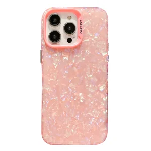 Удароустойчив калъф Shell Texture за iPhone 15 Pro, Розов
