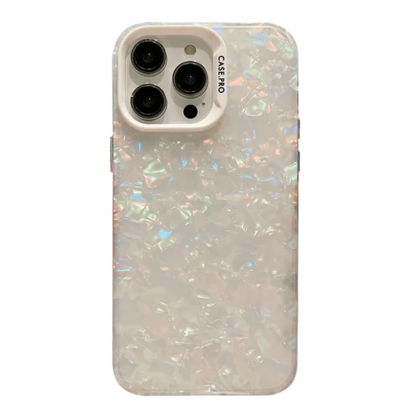 Shockproof Shell Texture Case for iPhone 15 Pro, White 1
