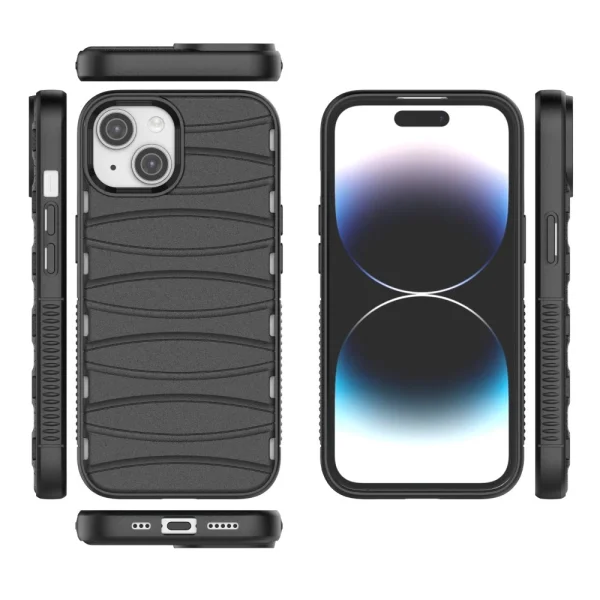 Силиконов калъф BIBERCAS за iPhone 15, Черен 4