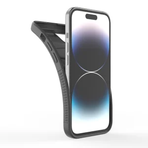 Силиконов калъф BIBERCAS за iPhone 15, Черен 3