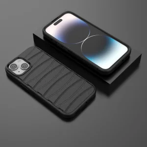 Силиконов калъф BIBERCAS за iPhone 15, Черен 5