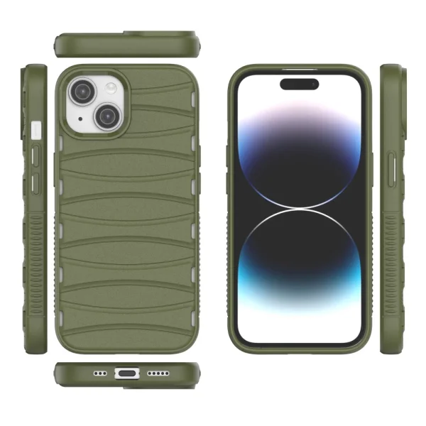 Силиконов калъф BIBERCAS за iPhone 15, Зелен 4