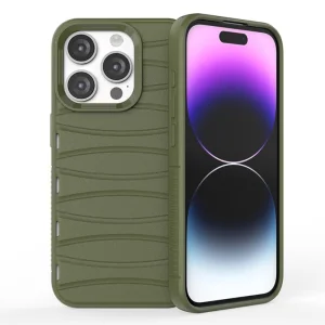 Силиконов калъф BIBERCAS за iPhone 15 Pro, Зелен