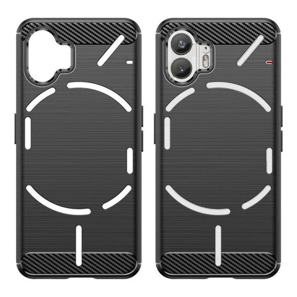 Silicone Case Carbon Fibre Brushed for Nothing Phone 2, Black 3