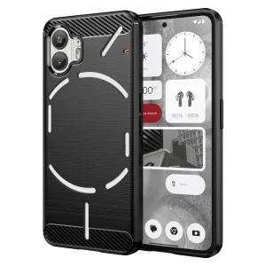 Силиконов Калъф Carbon Fibre Brushed за Nothing Phone 2, Черен