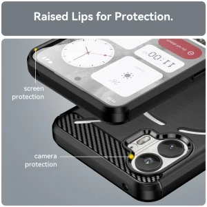 Silicone Case Carbon Fibre Brushed for Nothing Phone 2, Black 6