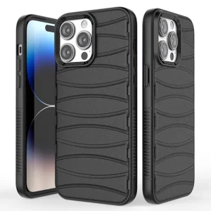 Силиконов калъф BIBERCAS за iPhone 14 Pro, Черен