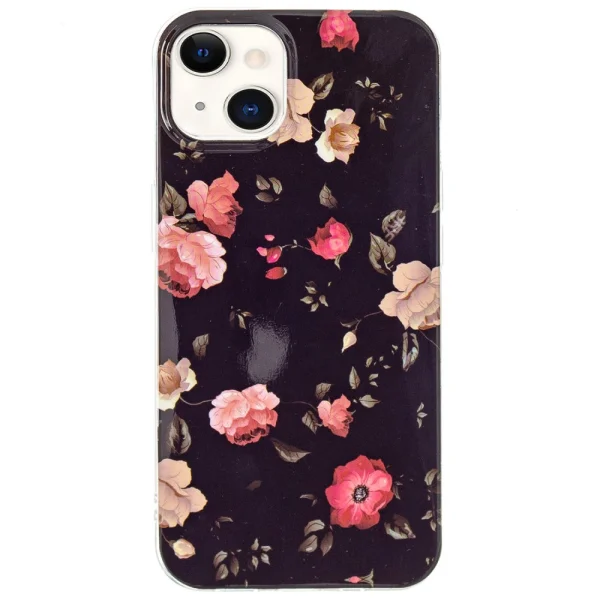 Noctilucent Silicone Case for iPhone 15, Glowing Roses 1