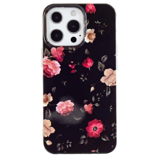 Silicone Case Noctilucent for iPhone 15 Pro, Glowing Roses 2
