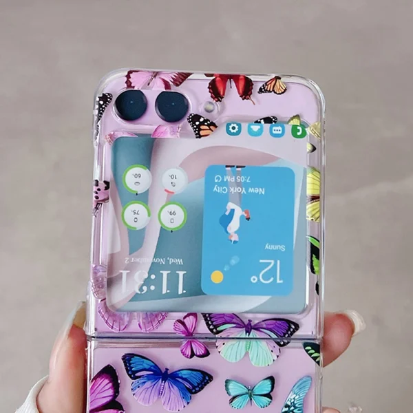 Пластмасов калъф за Samsung Galaxy Z Flip 5 5G, Пеперуди 2