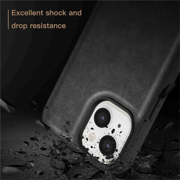 Удароустойчив калъф Slim-Fit Retro за iPhone 15, Черен 4