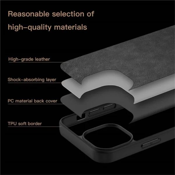 Удароустойчив калъф Slim-Fit Retro за iPhone 15, Черен 3