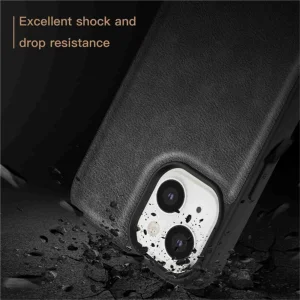 Удароустойчив калъф Slim-Fit Retro за iPhone 15, Черен 4