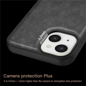 Удароустойчив калъф Slim-Fit Retro за iPhone 15, Черен 5