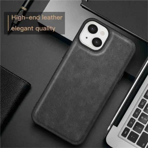 Удароустойчив калъф Slim-Fit Retro за iPhone 15, Черен 6