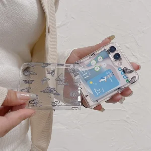 Пластмасов калъф за Samsung Galaxy Z Flip 5 5G, Черни пеперуди 3