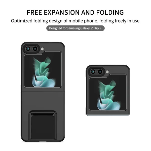 Калъф с поставка Hard Cover за Samsung Galaxy Z Flip5 5G, Черен 3