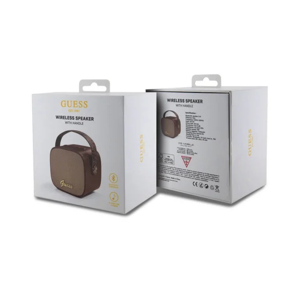 Portable speaker GUESS PU 4G Strap, GUWSB2P4SMW, Brown 4