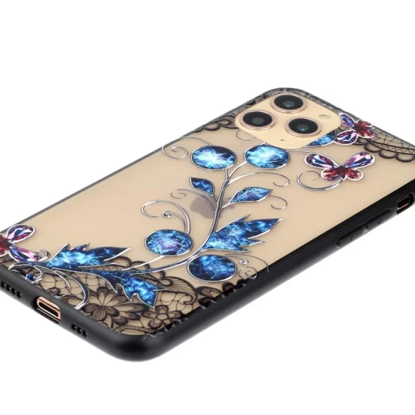 Удароустойчив гръб Lace Flower за Iphone 11 Pro, Сини Пеперуди 3