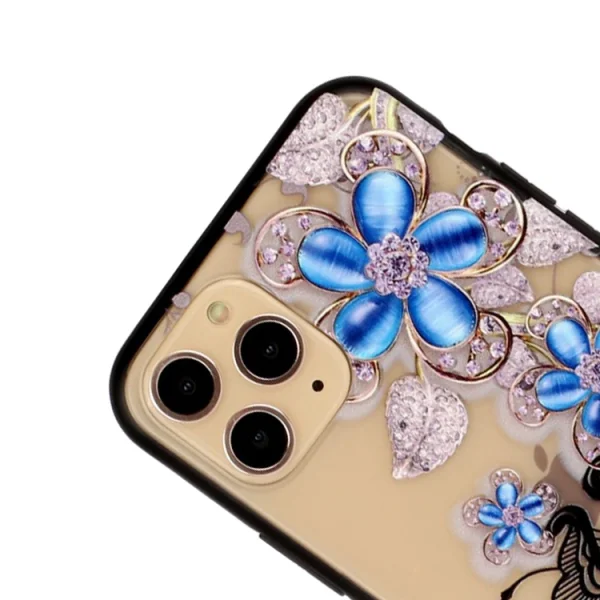 Удароустойчив гръб Lace Flower за Iphone 11 Pro, Сини цветя 4