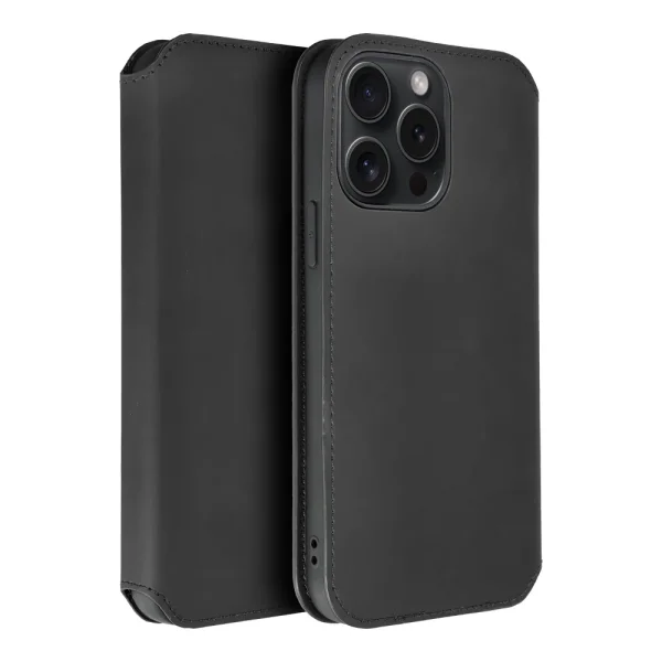 Калъф тефтер Dual Pocket за iPhone 15 Pro, Черен 2