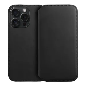 Калъф тефтер Dual Pocket за iPhone 15 Pro, Черен
