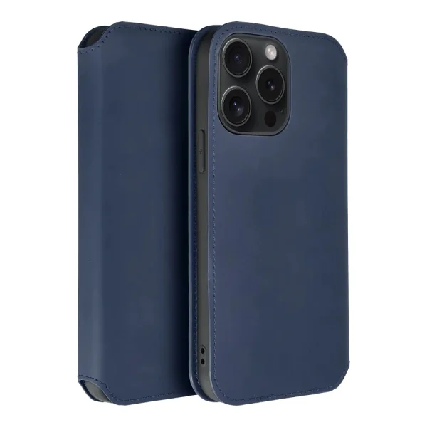 Калъф тефтер Dual Pocket за iPhone 15 Pro, Син 3