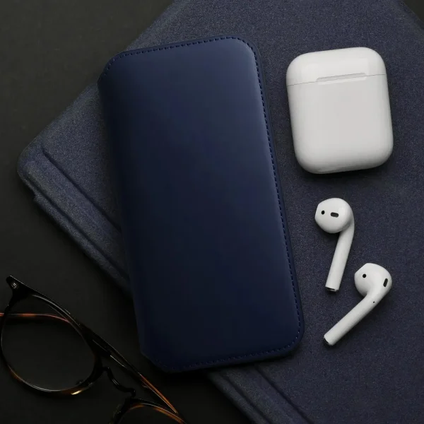 Калъф тефтер Dual Pocket за iPhone 15 Pro, Син 5