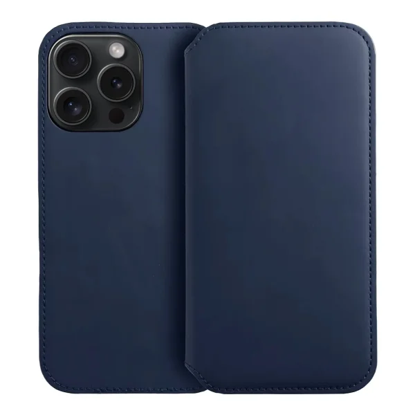Калъф тефтер Dual Pocket за iPhone 15 Pro, Син 1