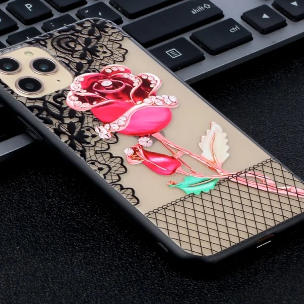 Shockproof back cover Lace Flower for Iphone 11 Pro, Rose 2