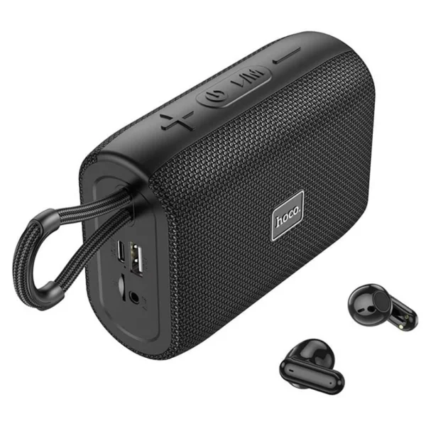 Комплект преносима колонка с TWS Bluetooth Слушалки HOCO HC15, 1200 mAh, 5W , Черен 1