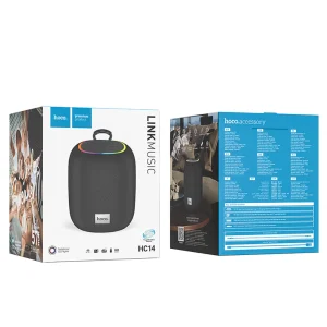 Преносима колонка HOCO HC14, Wireless, Bluetooth 5.2, RGB Lights, Черен 3
