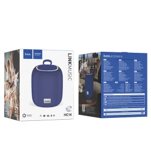Portable Speaker HOCO HC14, Wireless, Bluetooth 5.2, RGB Lights, Dark Blue 3