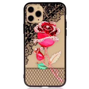 Удароустойчив гръб Lace Flower за Iphone 11 Pro Max, Роза