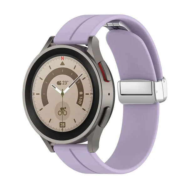 Silicone Strap Techsuit Watchband 20mm W011 for Samsung Galaxy Watch 4, 5, Active 2, Huawei Watch GT3 (42mm), GT3 Pro (43mm), Purple 1