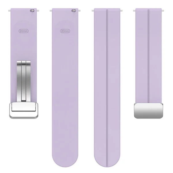 Silicone Strap Techsuit Watchband 20mm W011 for Samsung Galaxy Watch 4, 5, Active 2, Huawei Watch GT3 (42mm), GT3 Pro (43mm), Purple 3